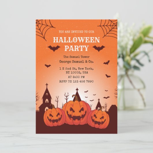 Spooky Pumpkin Palace Halloween Business 招待状 (スタンド正面)