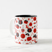 Spooky pumpkins Halloween  ツートーンマグカップ (正面左)