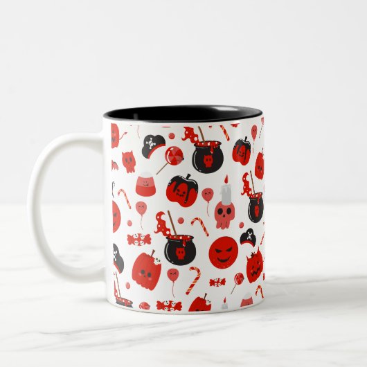 Spooky pumpkins Halloween  ツートーンマグカップ (左)