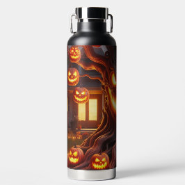SPOOKY SCARY HALLOWEEN TREE WITH ORANGE PUMPKINS ウォーターボトル