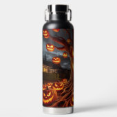 SPOOKY SCARY HALLOWEEN TREE WITH ORANGE PUMPKINS ウォーターボトル (正面)