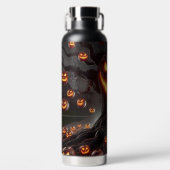 SPOOKY SCARY HALLOWEEN TREE WITH ORANGE PUMPKINS ウォーターボトル (正面)