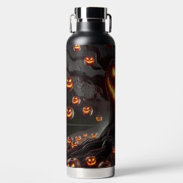 SPOOKY SCARY HALLOWEEN TREE WITH ORANGE PUMPKINS ウォーターボトル