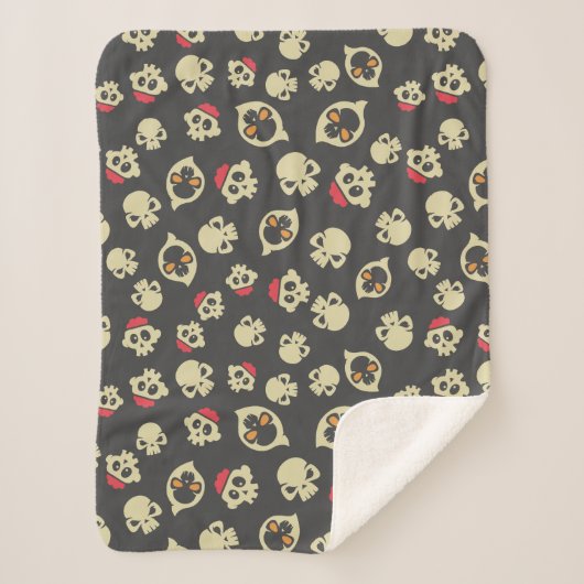 Spooky Seamless Pattern D (Style: 2) シェルパブランケット (正面)