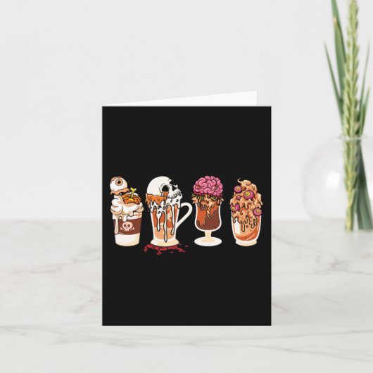  spooky season autumn coffee ホラー映画とコーヒー カード (正面)