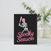 Spooky Season | Baseball Skeleton Pink Hat ポストカード (スタンド正面)