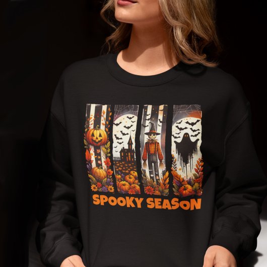 Spooky Season Brush Stroke Halloween Fall Autumn スウェットシャツ