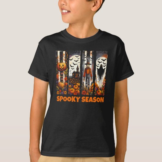 Spooky Season Brush Stroke Halloween Fall Autumn Tシャツ (正面)