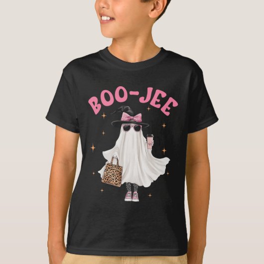 Spooky Season Cute Ghost Funny Halloween Boujee Bo Tシャツ (正面)