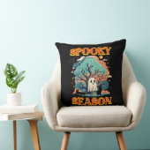 Spooky Season Ghost & Black Cat Halloween Design クッション (椅子)