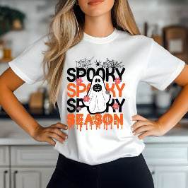 Spooky Season Ghost - Cute Halloween Spider Tシャツ