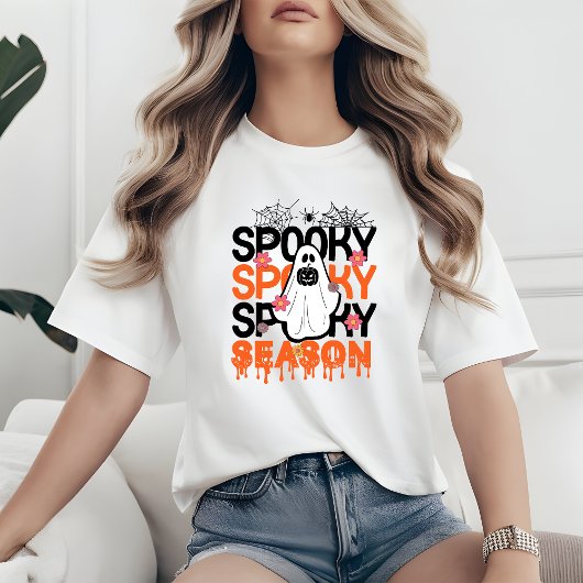 Spooky Season Ghost - Cute Halloween Spider Tシャツ