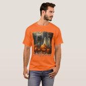 Spooky Season Halloween Ghosts Pumpkins T-Shirt Tシャツ (正面フル)