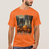 Spooky Season Halloween Ghosts Pumpkins T-Shirt Tシャツ (正面)