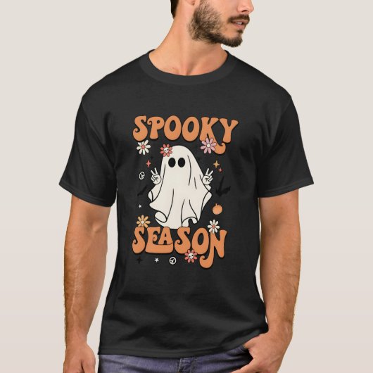 Spooky Season Halloween Py Ghost Pumpkin Tシャツ (正面)