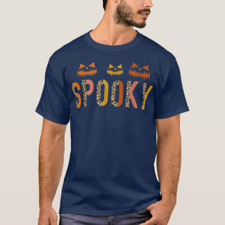 Spooky Season Leopard Halloween Women Cheetah Prin Tシャツ