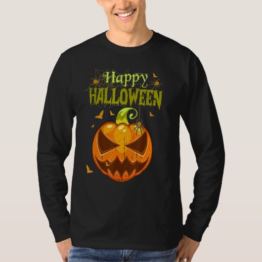Spooky Season Retro Pumpkin Happy Halloween 1 Tシャツ (正面)