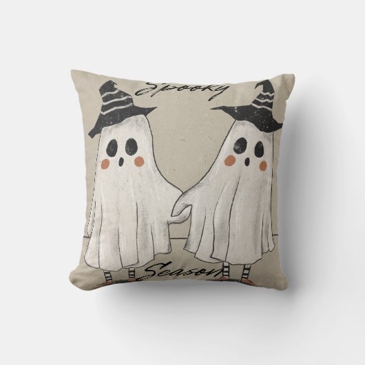 Spooky Season Squad Throw Pillow クッション (正面)