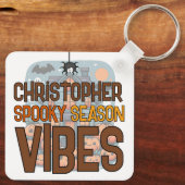 Spooky Season Vibes Halloween Pumpkins Custom キーホルダー (裏面)