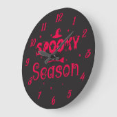 spooky season witch hat Halloween 壁掛け時計 ラージ壁時計 (傾斜)