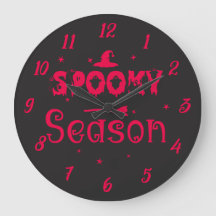 spooky season witch hat Halloween 壁掛け時計