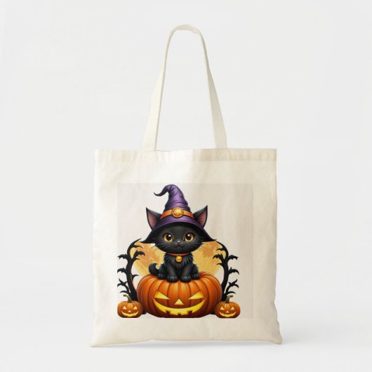 Spooky Season Witchy Tote Bag – Minimal Halloween トートバッグ (正面)