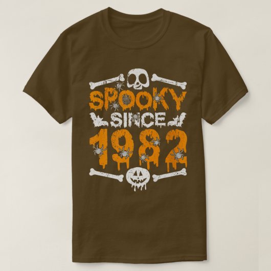 Spooky Since 1982 Scary Skeleton 40th Birthday Hal Tシャツ (デザイン正面)