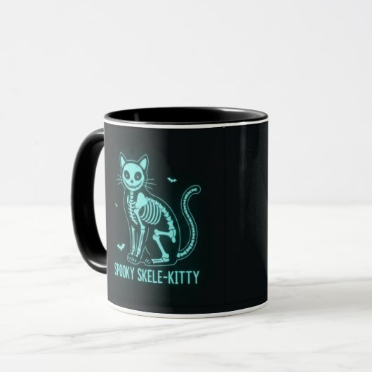 Spooky Skele-Kitty Mug マグカップ (正面左)