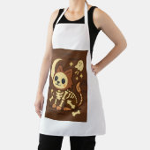 Spooky Skeleton Cat All-Over Print Apron, Medium エプロン (インサイチュ)