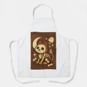 Spooky Skeleton Cat All-Over Print Apron, Medium エプロン (正面)