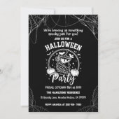 Spooky Skeleton Cocktail Adult Halloween Party 招待状 (正面)