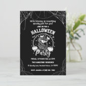 Spooky Skeleton Cocktail Adult Halloween Party 招待状 (スタンド正面)