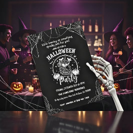 Spooky Skeleton Cocktail Adult Halloween Party 招待状
