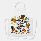 Spooky Skeleton Goat All-Over Print Apron, Medium エプロン (正面)