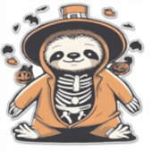 Spooky skeleton sloth trick or treating Classic T- シール (正面)