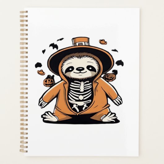 Spooky skeleton sloth trick or treating Classic T- プランナー手帳 (正面)