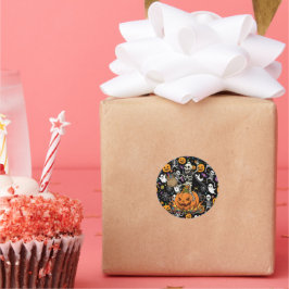 Spooky Skeletons For Halloween ラウンドシール