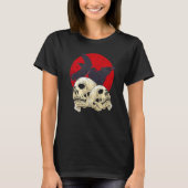 Spooky Skull Creepy Skeleton Head Crow Gothic Bird Tシャツ (正面)