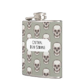 Spooky Skull Dead Strong Add Your Own Text Pattern フラスク (左)