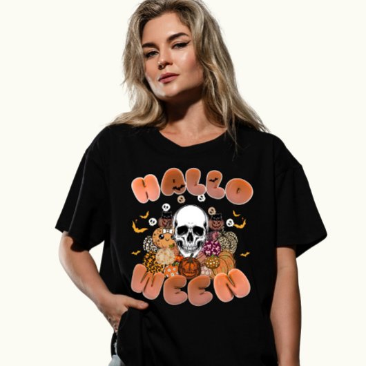 Spooky Skull Halloween Custom  Tシャツ