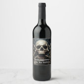 Spooky Skull Halloween Gothic Personalized ワインラベル (正面)