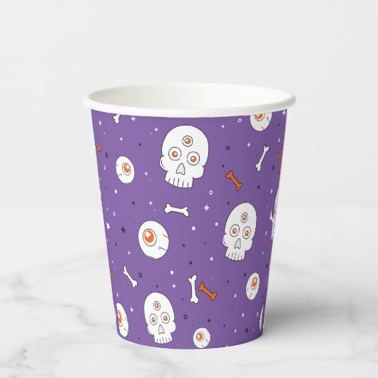 Spooky Skull Halloween Paper Cup – Haunted Party D 紙コップ (裏面)