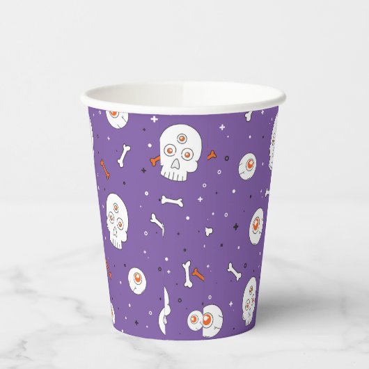 Spooky Skull Halloween Paper Cup – Haunted Party D 紙コップ (左)