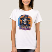 Spooky Skull Witch Halloween Art-88888 Tシャツ (正面)