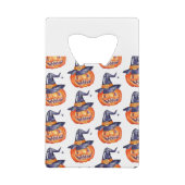 Spooky smiling Halloween pumpkin クレジットカード栓抜き (裏面)
