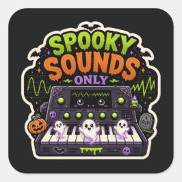 Spooky Sounds Only – Halloween Synth Nerd スクエアシール