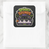 Spooky Sounds Only – Halloween Synth Nerd スクエアシール (バッグ)