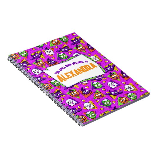 Spooky Spell Book Halloween Personalized Notebook ノートブック (右側)
