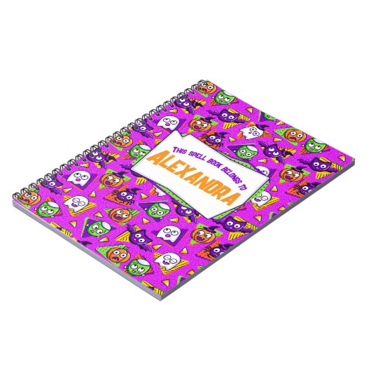 Spooky Spell Book Halloween Personalized Notebook ノートブック (左側)
