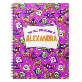 Spooky Spell Book Halloween Personalized Notebook ノートブック